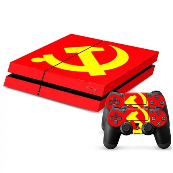 PS4 skin til konsol og to controllere. Sovjetunionen.