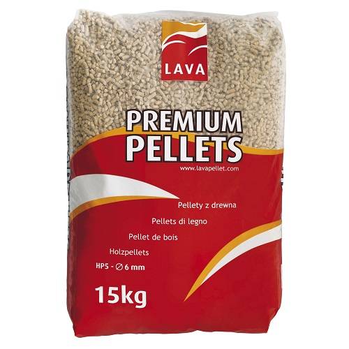 Lava Træpiller Premium 6mm, 975 kg (65x15 kg sække).