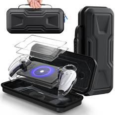 FYOUNG Tasche Zubehör für Playstation Portal, Full Protection Bundle mit Schutz Glas Bildschirmschutz, klare Hülle, Hartschale Portable Reisetasche für PS5 Portal Remote Player