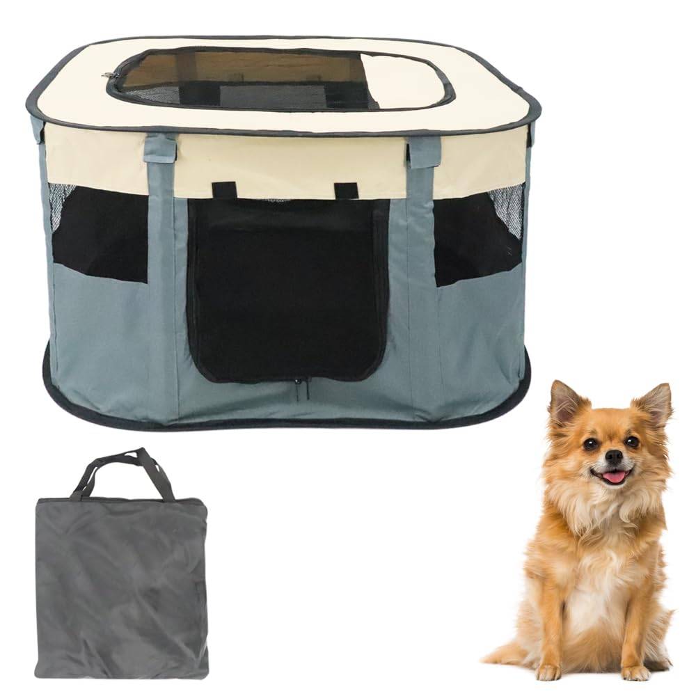 Pet Health Center Pet Circle Gauge for Dogs and Cats Mesh with Roof Disaster Easy to Assemble (Foldable, Compact, Portable) (Indoor/Outdoor) (S Size,
