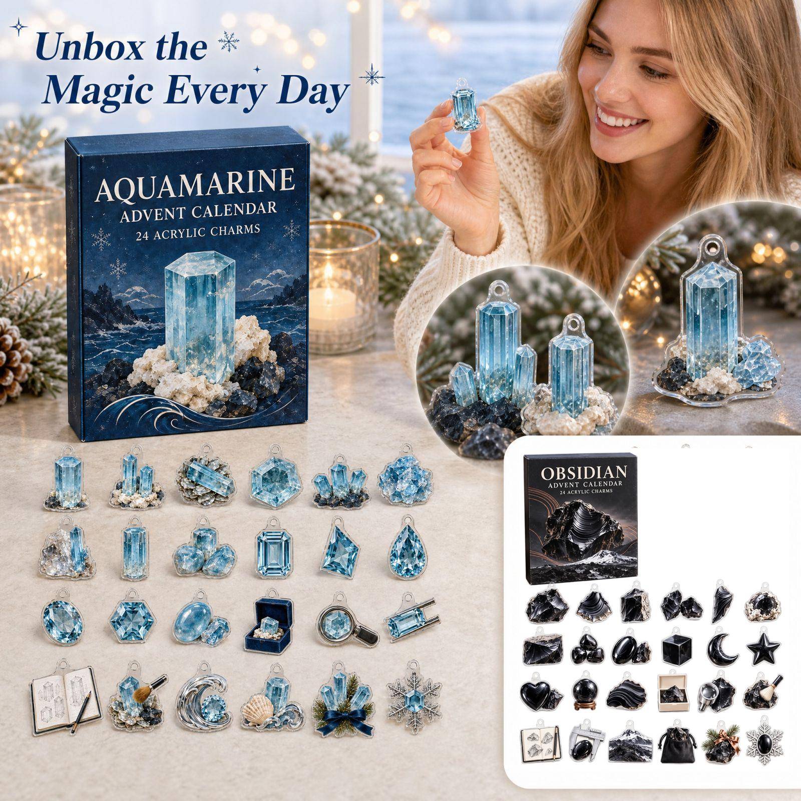 Days Christmas Advent Calendar with 2D Acrylic, Countdown Calendar for Holiday Decor cm