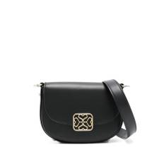 Strathberry, Taske, Dame, Sort, ONE SIZE, Uld, Sort Foldover Skuldertaske