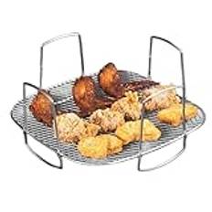 Hugsweet Square Air Fryer Rack, Air Fryer Rack,Air Fryer Korg Rostfritt stål Bakställ | Återanvändbara luftfritösställ av livsmedelskvalitet för matlagning, ångning, kylning