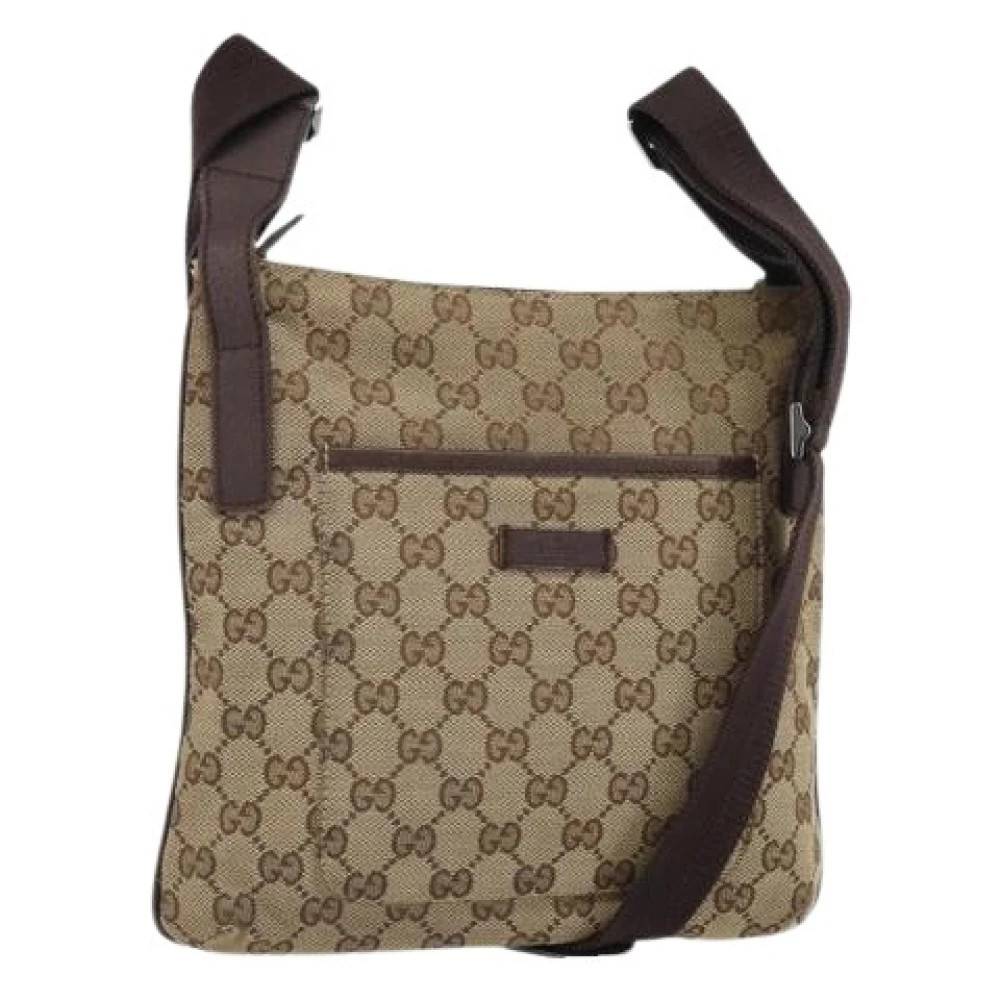 Gucci Vintage Pre-owned Canvas Cross Body Taske - Vintage - Dame - Beige - ONE SIZE -
