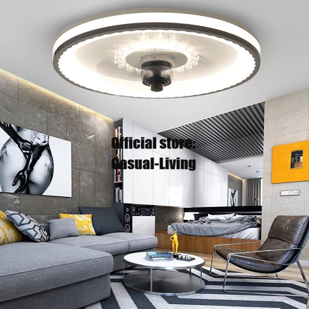 Dimbar 72W LED Takfläktlampa Fjärrkontroll Fläkt Med Belysning Justerbar Vindhastighet LED Luftkylarlampa white