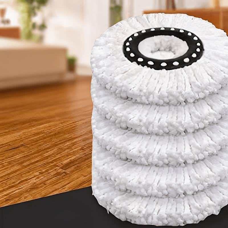 TEMU 5 Universal Circular Wire Cloth Mop Heads With Water Absorbing Rotating Mop Heads, Colored