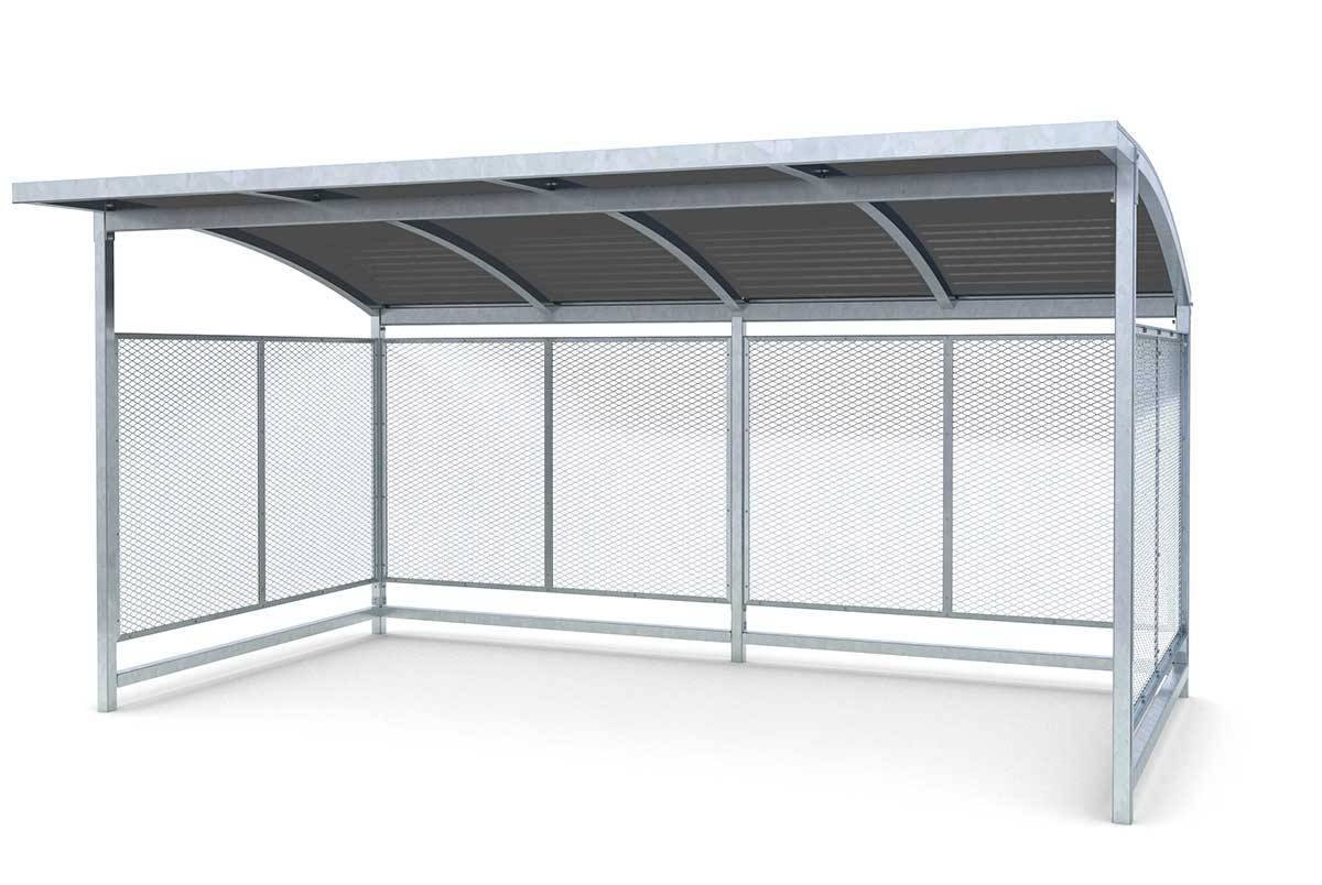Cykelhus Mesh med välvt plåttak