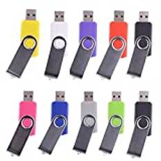 10-pack Bulk USB 2.0 USB-minnen vridbara minnes pinne enheter (flerfärgad) 10 PACK - 2GB flerfärgad
