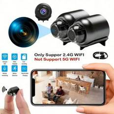 1 st/2 st 1080P WiFi Smart Mini Säkerhetskamera, Rörelsedetektering, Icke-vattentät, Inomhusbruk, 2.4 GHz, USB-driven, Appkontroll, Anti-manipulation, - Svart (Kamera 1 pack,Kamera 2 pack,Kamera + 32G minneskort)