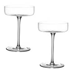 Amosfun Vintage Coupe Glasögon 2St Långskaft Margarita Glas Glas Vin Bägare Cocktail Glas Dricksglas För Fester Hem Bar Bröllop Jubileum