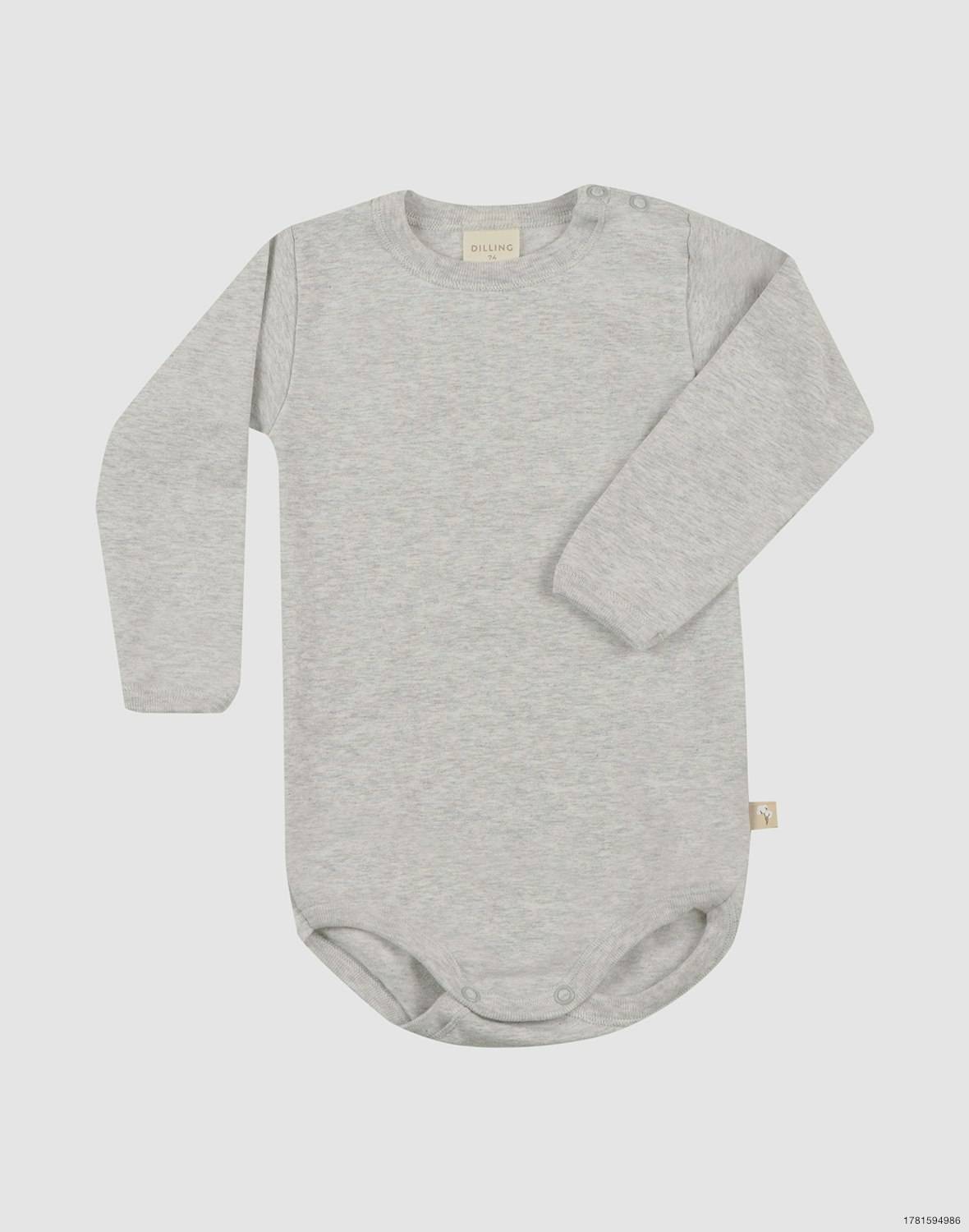 Body med lange ærmer i bomuld til baby