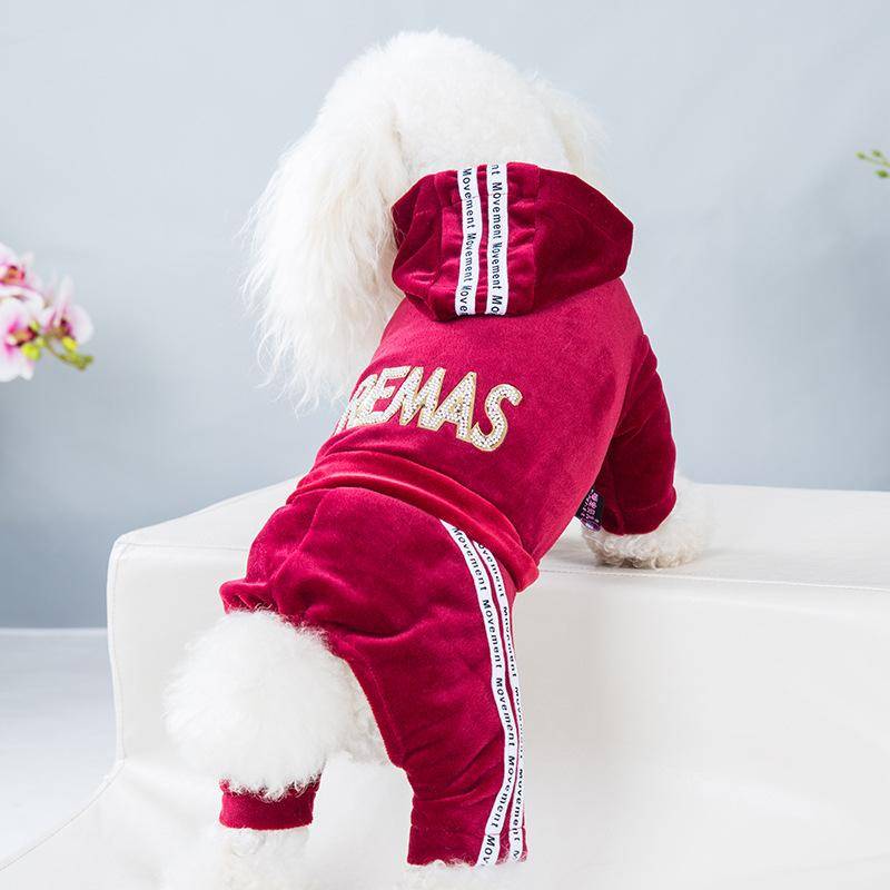 Husdjurskläder Fyrbenta Mode bokstav Husdjur Hundkläder för Hundar Hoodie Sweatshirt En del Jumpsuit chihuahua kläder bulldog XS