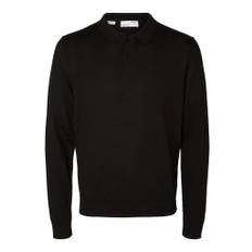 Selected Homme Town - Coolmax® Polo i Merinould - BLACK / L