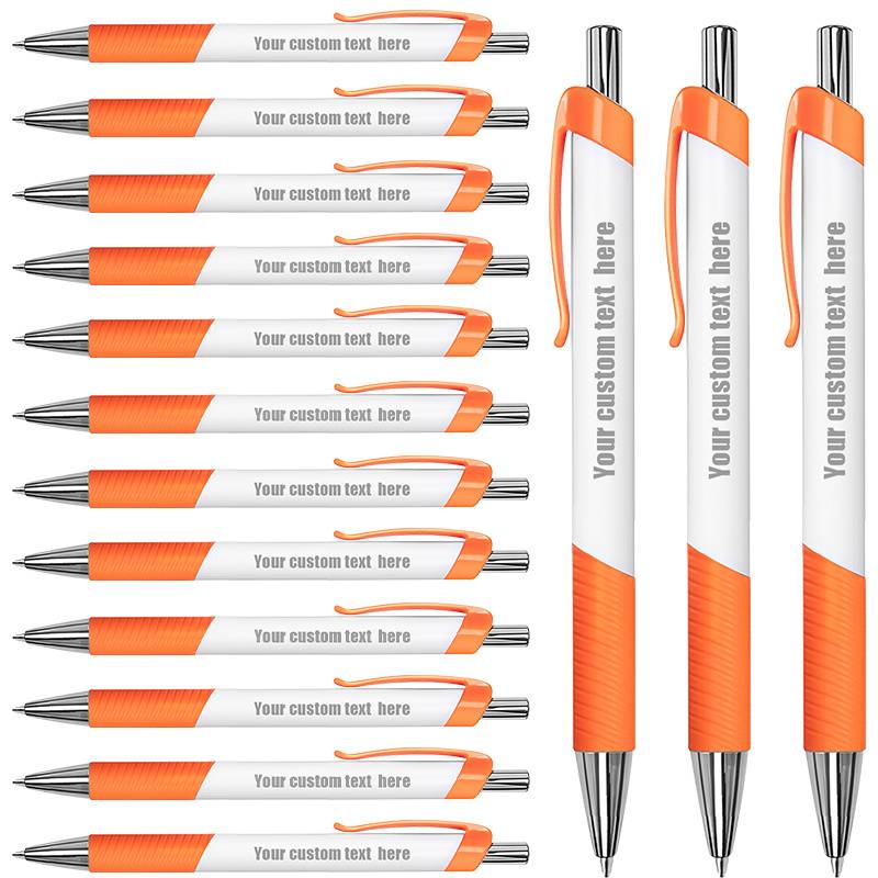 Set Of 15 Colored Ballpoint Pens; Push-button Mechanism For Smooth Writing; Engraved With Text Or Names; Ideal As Gifts For Weddings, Valentine's Day, Easter, Christmas, And Of School