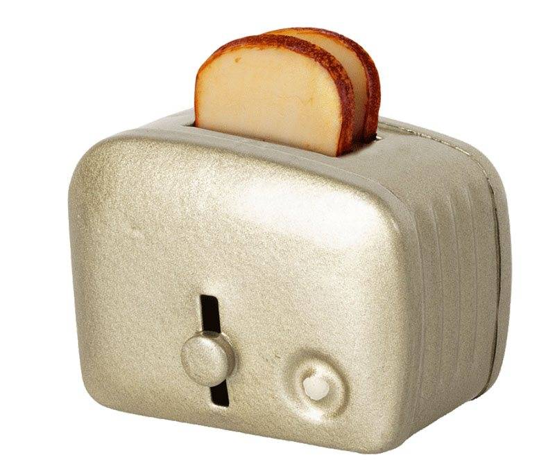 Toaster & bread, silver