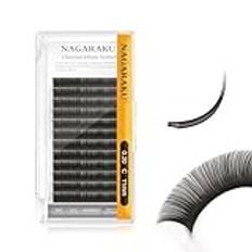 NAGARAKU Flat Ellipse Eyelash Extensions Supplies 0.20 C curl 11mm Natural Grey Black Faux mink Super Soft lash Split tips Individual Lashes