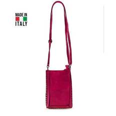 Women's Shoulder Bag. Made In Italy. Made Of Genuine Leather. Travel, Business Trip, Vacation, Work, Commuting, Light Luxury Style. Y2k. Retro, Fashio - D02 Fuchsia