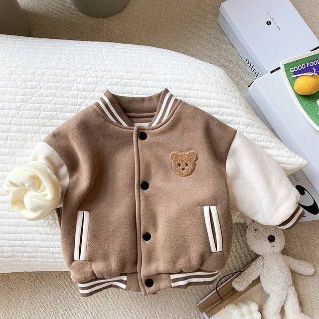 Mini Fashion™ - Basebolljacka för vintern Brun / 100 (2-3 år) | Pedagogiska Träleksaker