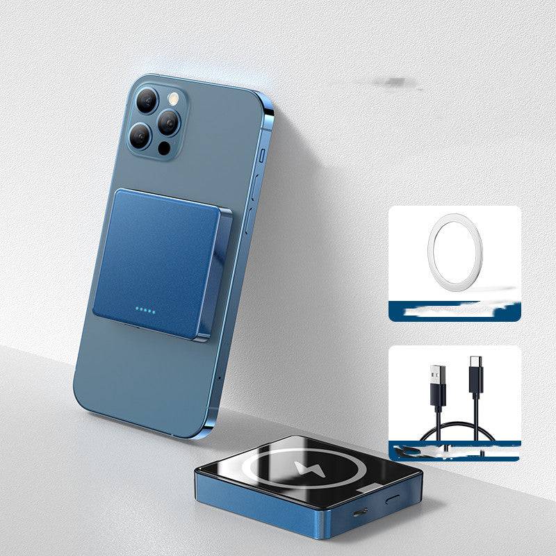 Compatible with Apple, MagSafe Wireless Power Bank Magnetic 15W Fast Charging 10000ma - Square blue / 1000Ah