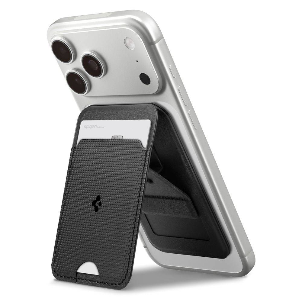 Spigen Magnetsik MagSafe Korthållare Slim Fold Tripod Svart
