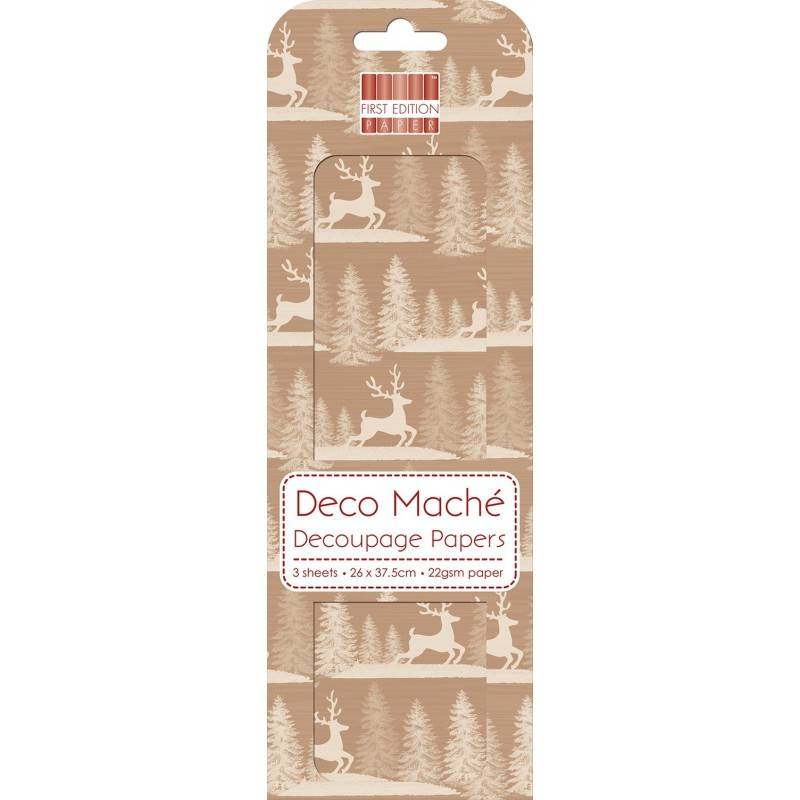 First Edition - Deco Mache papir - Kraft Stag