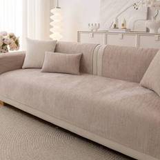 1 st. kuddfodral till soffa året runt, modern minimalistisk halkfri soffdyna, dammtät och tvättbar sofföverdrag, ljus kaffefärg, mjuk och blekningsbes - Kaki (Multi-size)