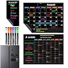 Raypontia Akryl Magnetic Dry Erase Board Calendar, Magnetic Fridge Calendar - Rensa månadsplanerare för kylskåp,Tydlig månadsplanerare för kylskåp, magnetfamiljeplaneringstavlor inkluderar markörer