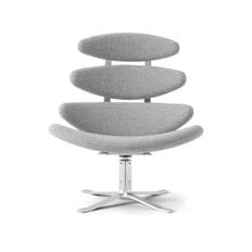 Fredericia Furniture - Corona Chair, Brushed Chrome, Fabric Cat. 2 Hallingdal 110 - Fåtöljer - Poul M. Volther