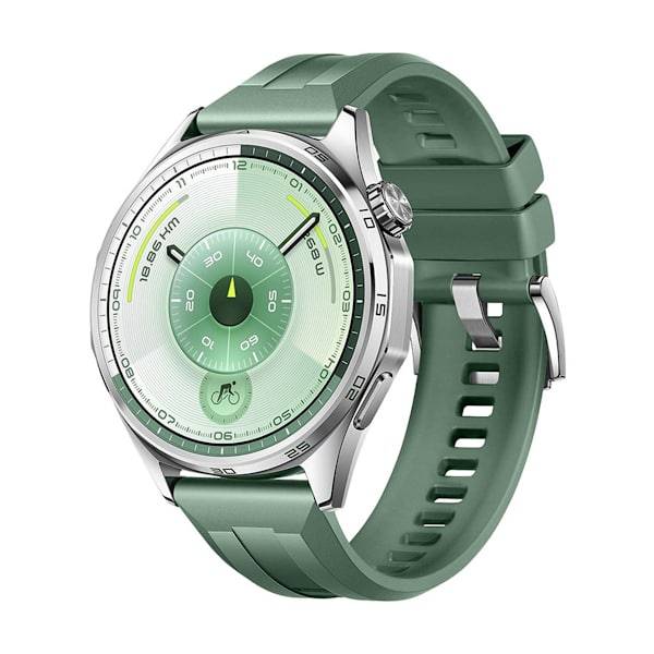 Geometriskt Silikonarmband Kompatibelt med Huawei GT6 (Silverspänne) - 22mm