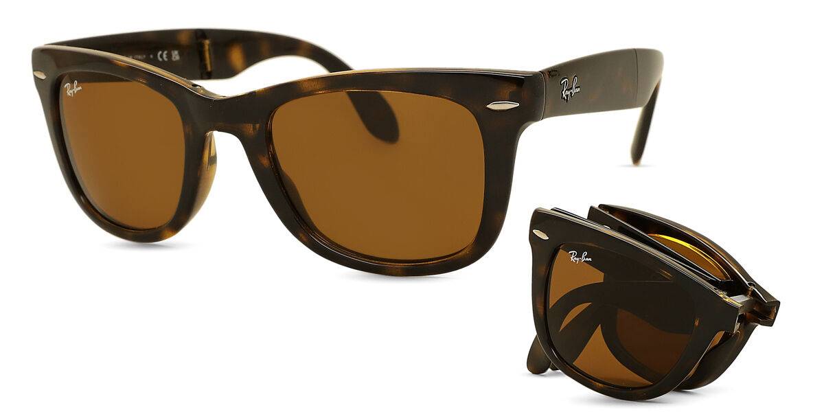 Ray-Ban RB4105 Wayfarer Folding 710 54 Sköldpaddemönstradeshell Solglasögon Män
