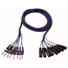 Multikabel - 8 stk. XLR han/jack mono - 3 mtr.