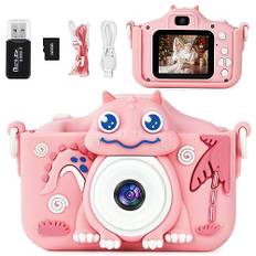 OSDUE Barnkamera, 2,0" digitalkamera för barn, mini, laddningsbar HD 1080P, videobandspelare, selfie, kamera, med 32 GB SD-kort, present för barn 3–12 år