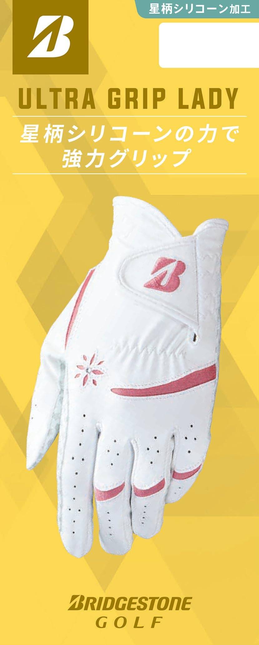 BRIDGESTONE ULTRA GRIP LADY Golf Left GL25L1WN18 Glove, White/Navy, Hand, 18cm, Ladies'