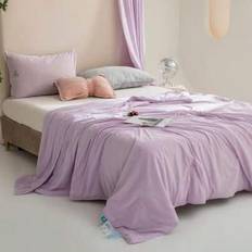 Cooling Blanket For Bed Silky Air Condition Comforter Lightweight Cooled Summer Quilt With Double Side Cold & Cooling Fabric - Lilac Purple - 150cm*200cm,200cm*220cm