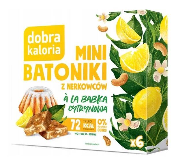 dobra kaloria - Mini Cashew Bars, Lemon Drizzle Style - 102g (Lemon Drizzle Style - 102g)