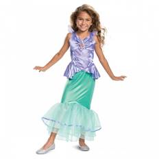 The Little Mermaid Girls Deluxe Ariel Costume Dress 3-4 Years blå/violett