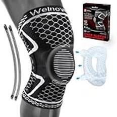 Knästöd för kvinnor/män – 2-pack knäskydd, kompression ärmstöd för artrit, knäsmärta, menisk slitage, ledsmärtlindring, ACL, MCL, sport, knäböj, löpning – S