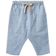 Wheat GOTS Arne Bukser Blue Stripe 74 cm  Blå  74 cm  Unisex