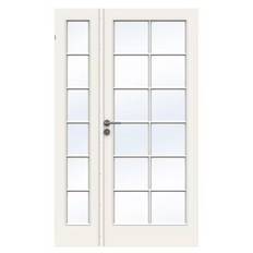 Fransk dør fra Swedoor, Clever-line, Style SP12+SP6, Klart glas, Hvid 122,3 X 204