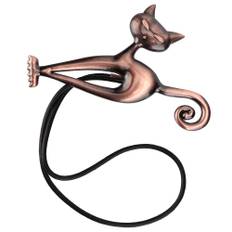 Household Cute Cat Magnetic Window Curtain Clips Buckle Belt Tieback Home DecorationRed Bronze rosa guld färg