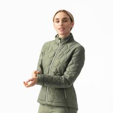 Daily Sports Ladies Padded Jacket with Stretch Side Panels in Moss Green - Small