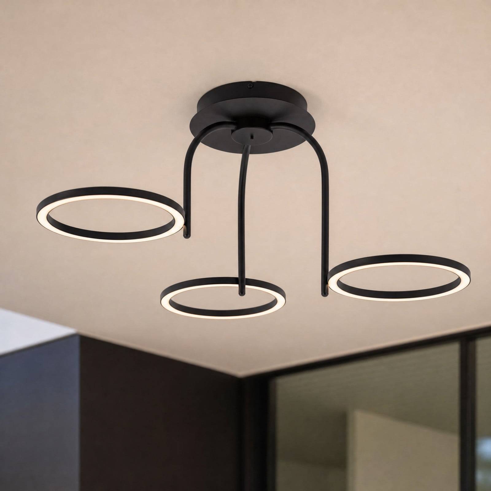 Utomhusbelysning Lucande, Sylvara, dimbara, Svart, Metall, Design