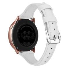 Samsung Galaxy Watch Active 2 40mm Smalt armband i äkta läder, Vit