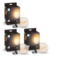 Philips Hue - 3x E27 Filament G93 - White Ambiance - Pakke - Fri fragt og klar til levering - Prismatch