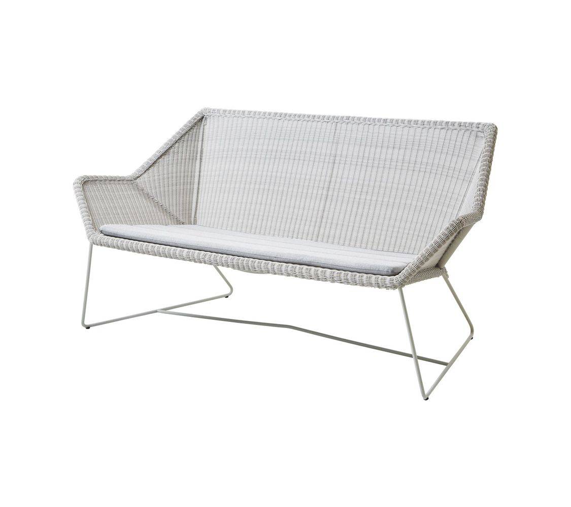 Breeze 2 pers. loungesofa i hvid-grå | Cane-line | Udendørs Cane-line Natté, Light grey.