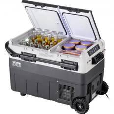 VEVOR Bärbart bilkylskåp, 12 volt bilkylskåp, 40 l / 42,3 qt bärbar frys med dubbla zoner, -4℉-68℉ justerbar temperatur, kompressorkylare för hem, utomhus, camping, husbil, bil