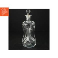 Glas karaffel med prop, klukflaske (str. 21 cm. 7 cm i diameter)
