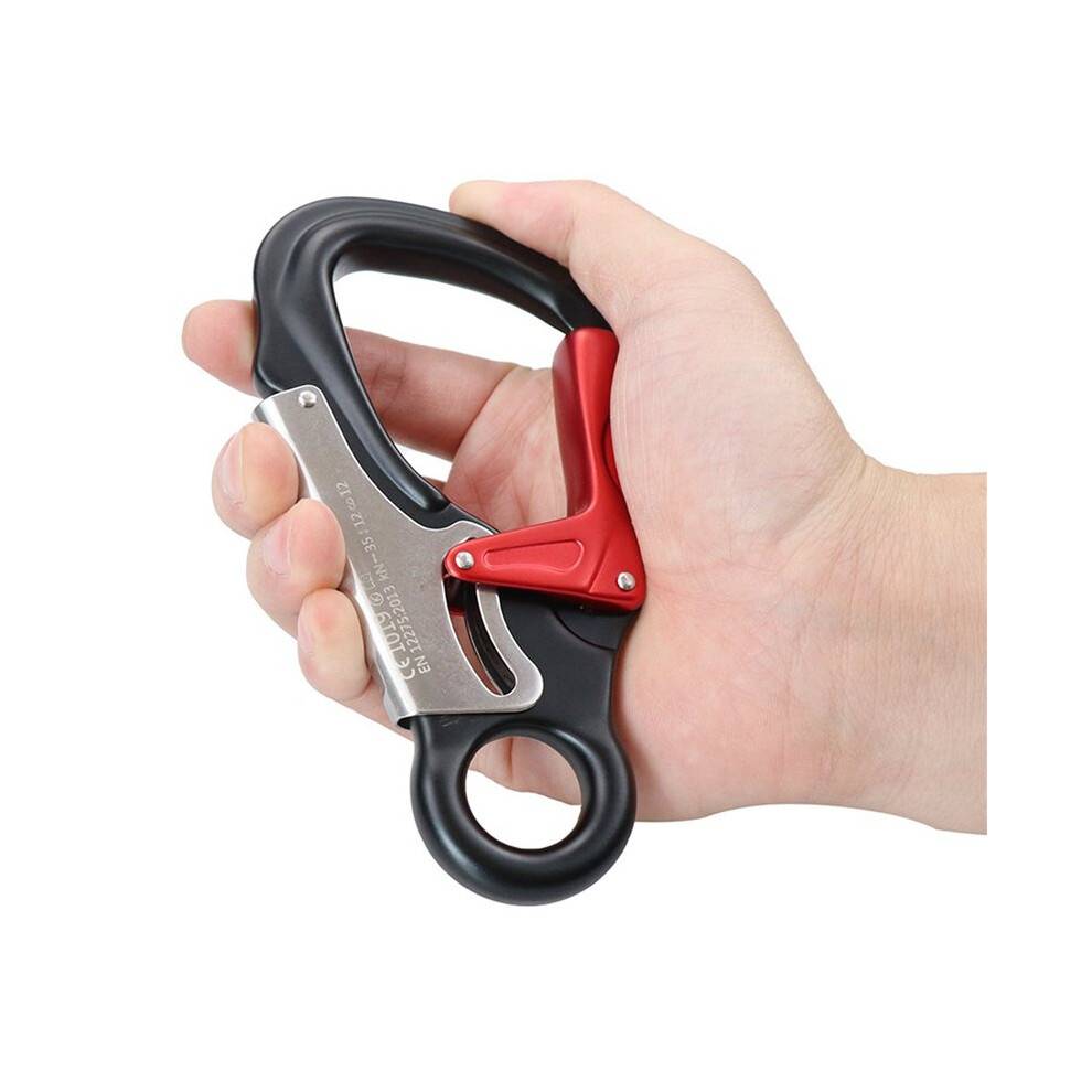 3X 35KN Aviation Aluminum Carabiner Main Lock Outdoor Rock Climbing Carabiner Hanging Hook Buckle,Black