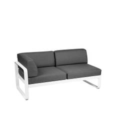 Fermob Bellevie Corner modulsoffa 2-sits cotton white-graphite grey dyna-vänster
