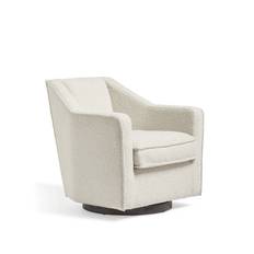George Bouclé Swivel Armchair - Large - Milky White